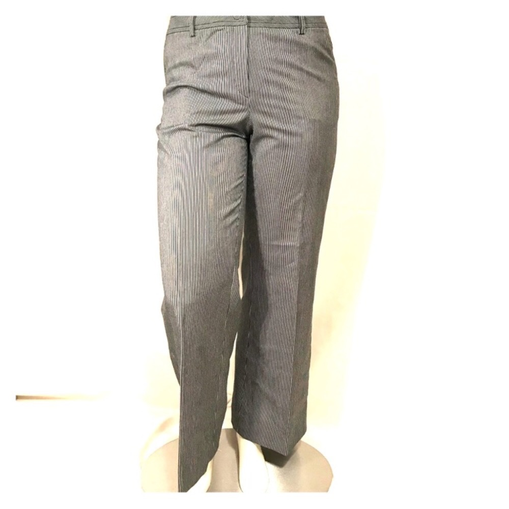 A•K•R•I•S Punto Black & White Striped Pants Sz 10